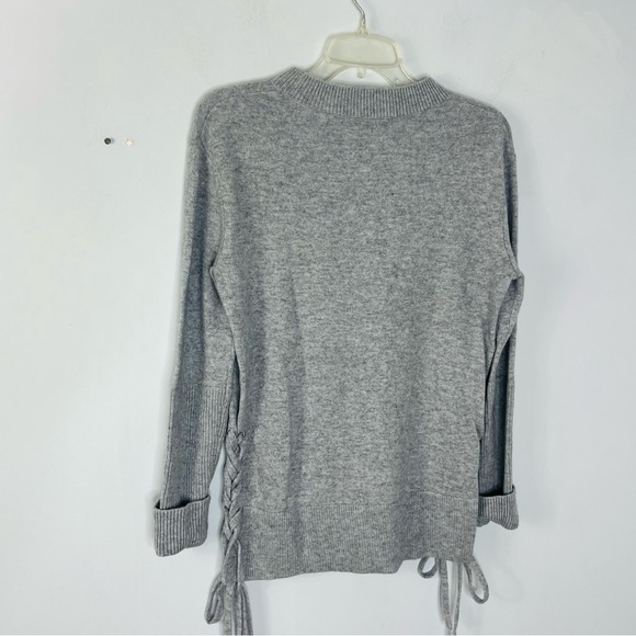 Aqua Cashmere Size Small Side Tie Grey Crewneck Sweater GYSB - Picture 5 of 5